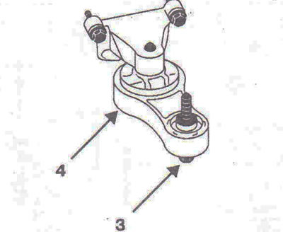 Figure 3.16. Unscrew bolt 3 and loosen bolt 4.