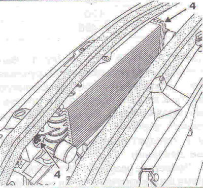 Figura 3.63. Deșurubați șuruburile 4 care fixează radiatorul de răcire a aerului de admisie și…