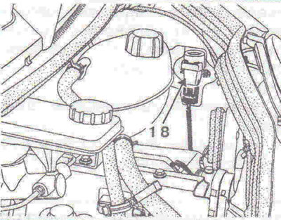 Figure 3.71. Location of injection system elements in the engine compartment: 18 - Fuel supply…