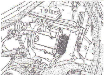 Figure 3.72. Location of injection system elements in the engine compartment: 19 - Fuel injection…