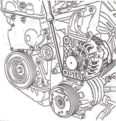 Figura 3.118. Deșurubați șuruburile de montare ale generatorului și îndepărtați-l de motor folosind…