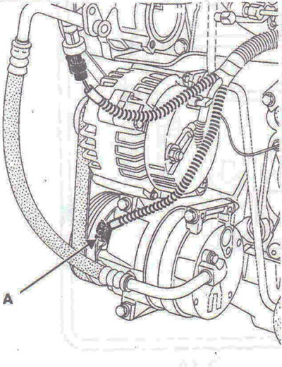 Figure 9.23. Disconnect wiring connector A from the compressor.
