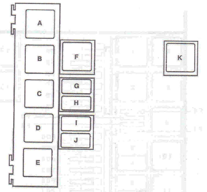 Figure 9.50. Relay purpose: A - Rear window heating relay; S - Rear window wiper mode relay; C -…