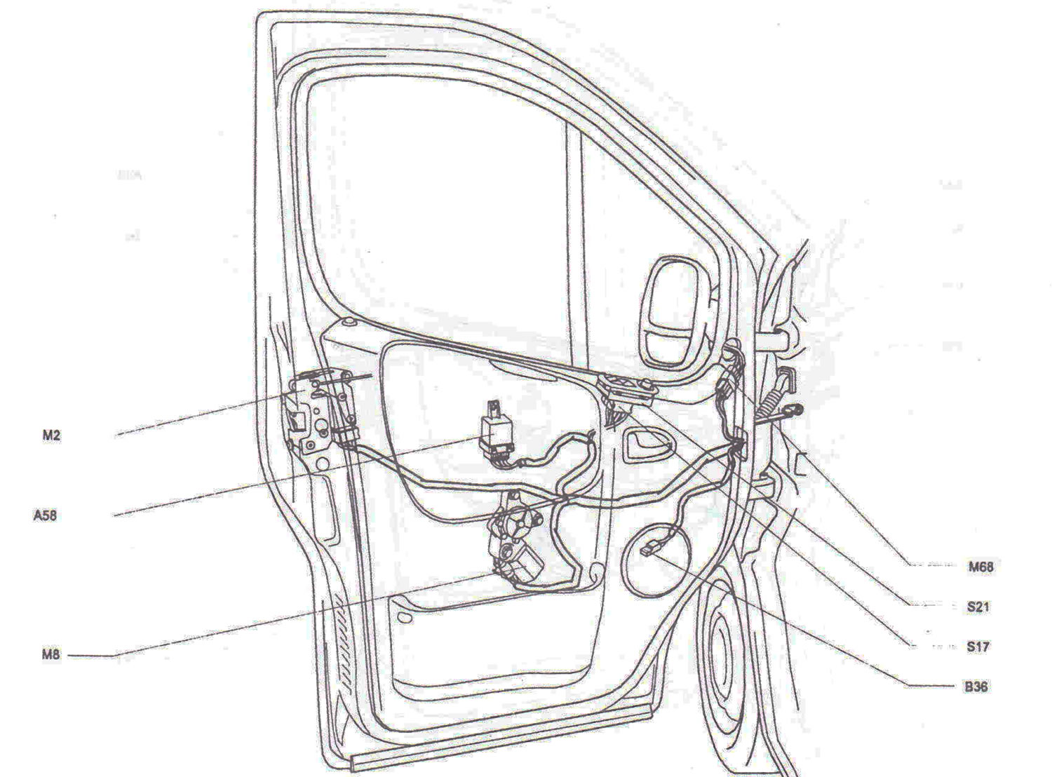 Driver's door (left hand drive vehicles)