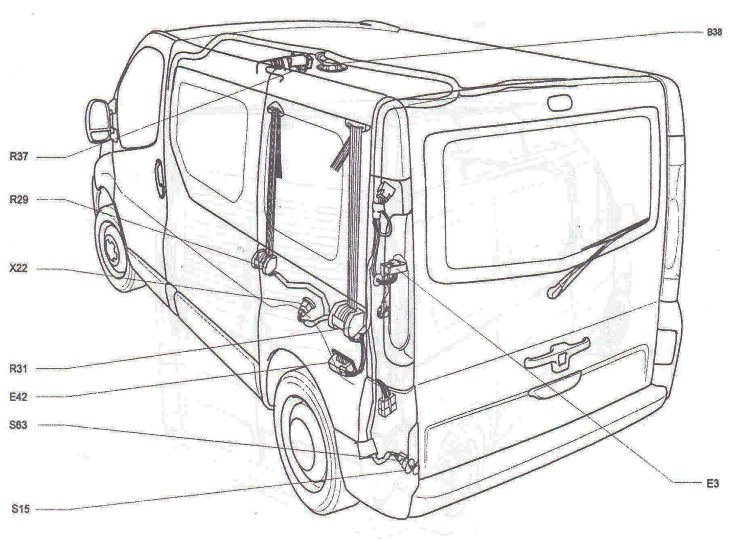Passenger compartment (left side)