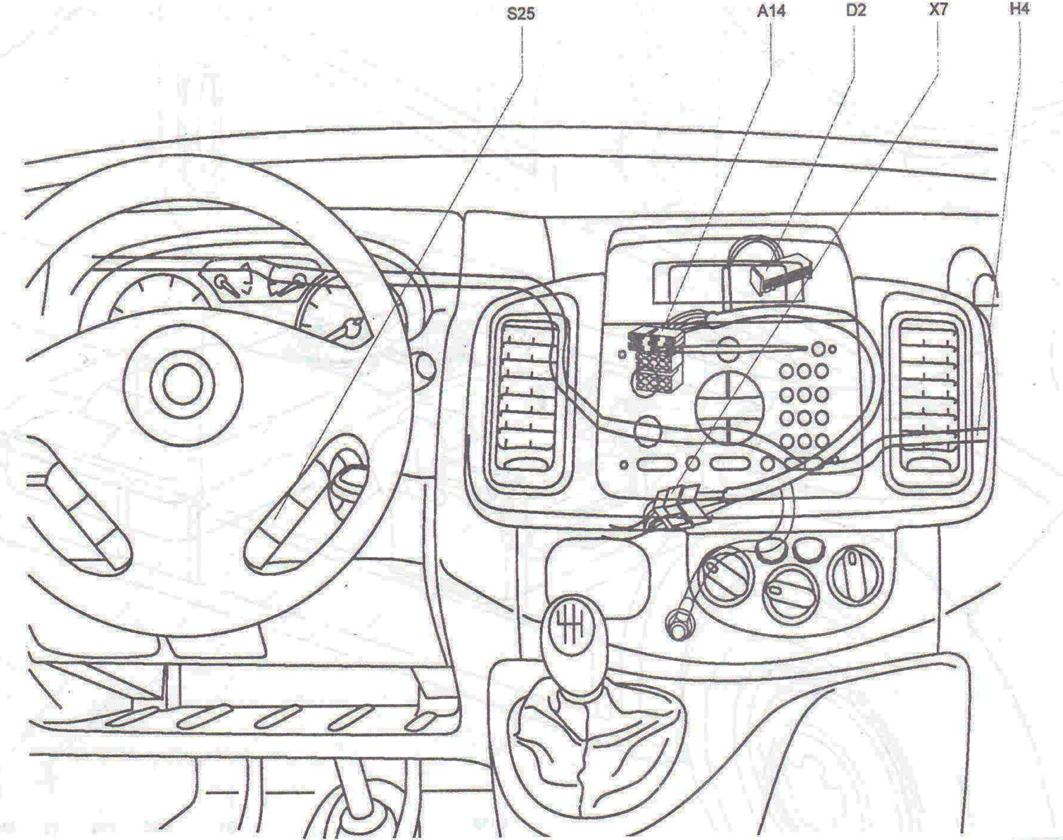 Central part of the instrument panel (Carphone)