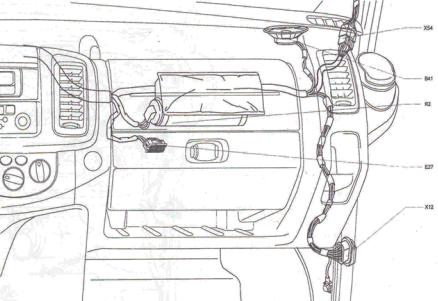 Instrument panels on the passenger side (left hand drive vehicles)