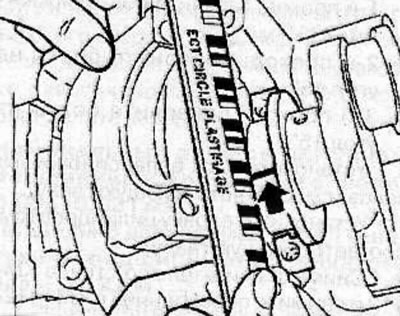 Loosen the bolts and remove the main bearing cap again. Compare the width of the deformed…