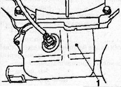 Remove the oil pan (1) (see the relevant chapter).
