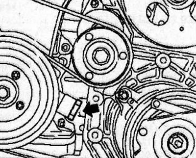 Remove the plug (arrow) of the safety valve from the oil pump, then remove the sealing ring (3),…