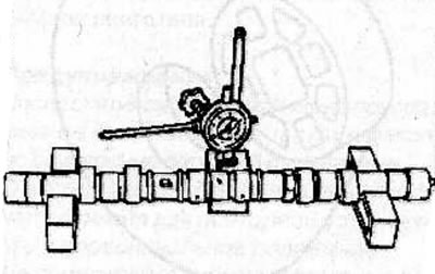 Place the camshaft on two V-shaped prisms and, rotating the shaft, measure its runout using an…