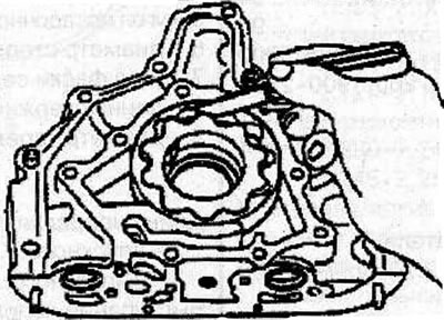 Maximum permissible gap between the teeth of the oil pump rotors: 0.35 mm