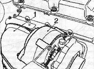 Attach the front exhaust pipe (1) to the turbocharger (2) and secure with bolts. Loosely screw in…