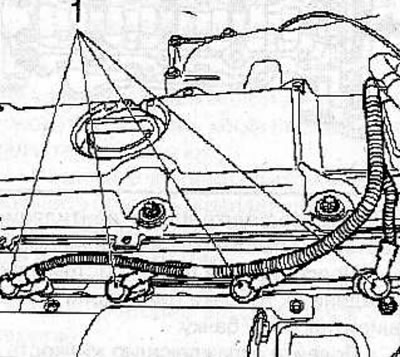 Install the engine cover and secure with 3 bolts, tightening them to 8 Nm.