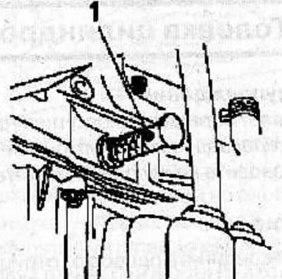 To prevent the crankshaft from turning, insert the KM-929 stop pin (1) into the hole for the…