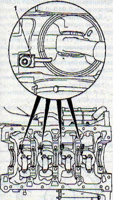 Lubricate the main bearing shells with engine oil and install them into the cylinder block.