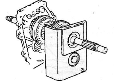 Install the input shaft bearing and the front intermediate shaft bearing in the special device…
