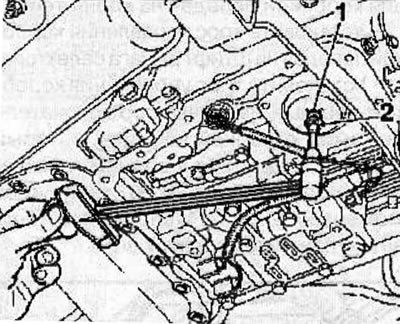 While holding the locking sleeve (2) of the band brake piston from turning with a suitable wrench,…