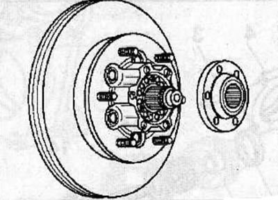 Remove the left wheel hub drive flange from the drive shaft (see the relevant chapter).