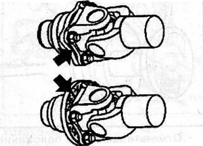 After installing the cardan shaft, apply black paint to the flange surfaces at the locations shown…