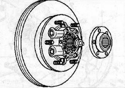 Remove the hub drive flange from the drive shaft (see the relevant chapter).