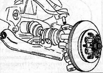 Install the hub with the steering knuckle onto the drive shaft.