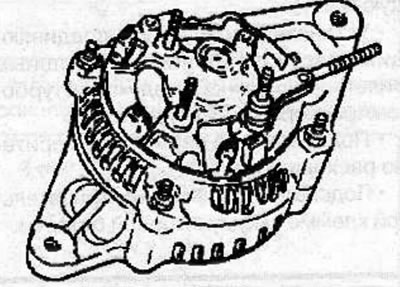 Loosen the nuts securing the rear cover of the generator on the drive side, the cover of the…