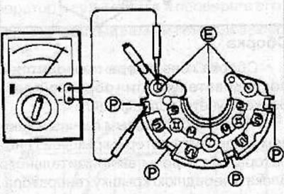 Use a tester to check the conductivity between terminals P and E as shown in the figure. Make sure…