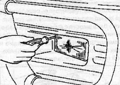Turn the adjusting screw to adjust the fog light horizontally.