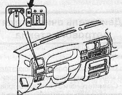 On the back of the fog light switch (arrow), squeeze the 2 tabs and remove the switch from the…
