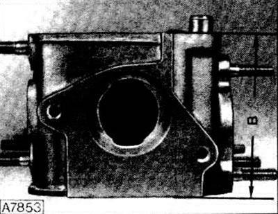 On the cylinder head, straightness must be checked on two surfaces; from the cylinder block side…