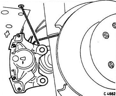 Remove the brake caliper.