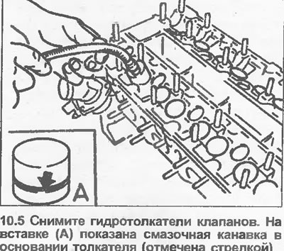 5. Wymontuj hydrauliczne popychacze zaworów za pomocą gumowej przyssawki - nie obracaj głowicy…
