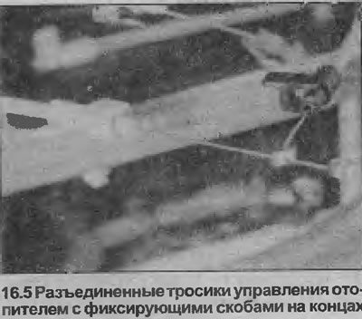 5. Работая в нише для ног пассажира, доберитесь до обратной стороны панели управления отопителем и…