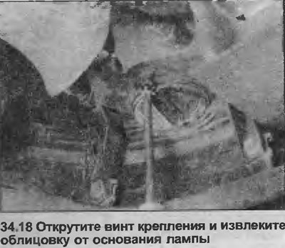 18. Уклоните монтажни завртањ и повуците оквир од основе лампе (погледајте илустрацију).