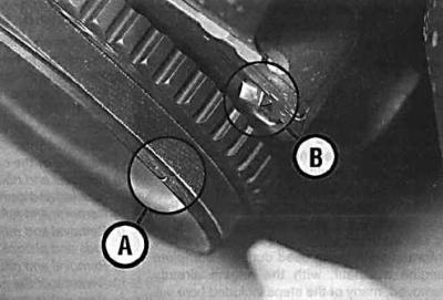 3. Turn the engine with a wrench on the crankshaft pulley until the timing mark on the camshaft…