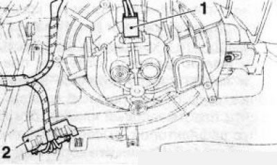 17.4 Conector (2) al cablajului ansamblului rezistiv: 1. Conector de cablare a motorului de…