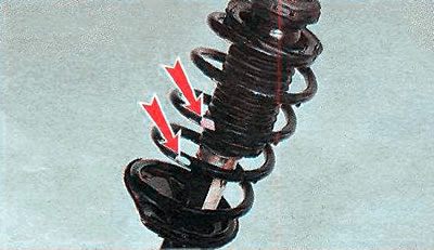 Папярэджанне! Амартызатарныя стойкі і спружыны варта замяняць парай, нават калі няспраўная адна.…