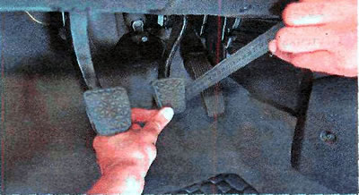 Place a ruler or tape measure near the pedal and measure the distance from the floor to the outer…